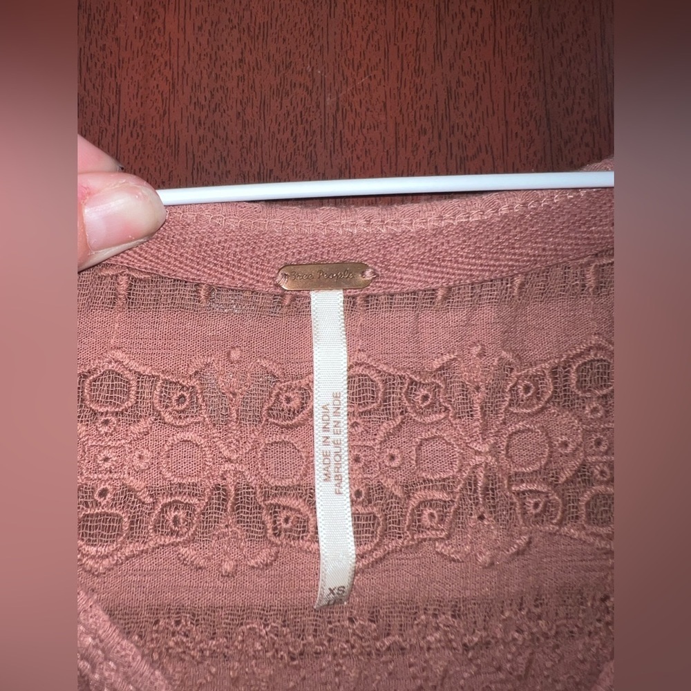 Free People Bell Sleeve Blouse in Dusty Rose - Picture 3 of 4